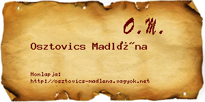 Osztovics Madléna névjegykártya